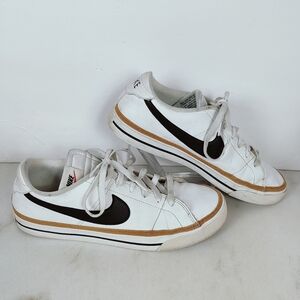 Nike Men's Court Legacy White Black Leather Sneakers, 10.5